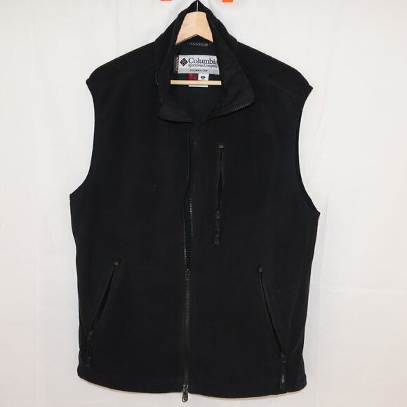 Colombia Black Vest Size Large Men's Three Front Pockets Zip Front - Picture 14 of 16